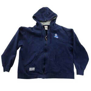 Disney Store Unisex Eeyore Jacket Large Navy Zip-Up Hoodie Cartoon Purple Casual